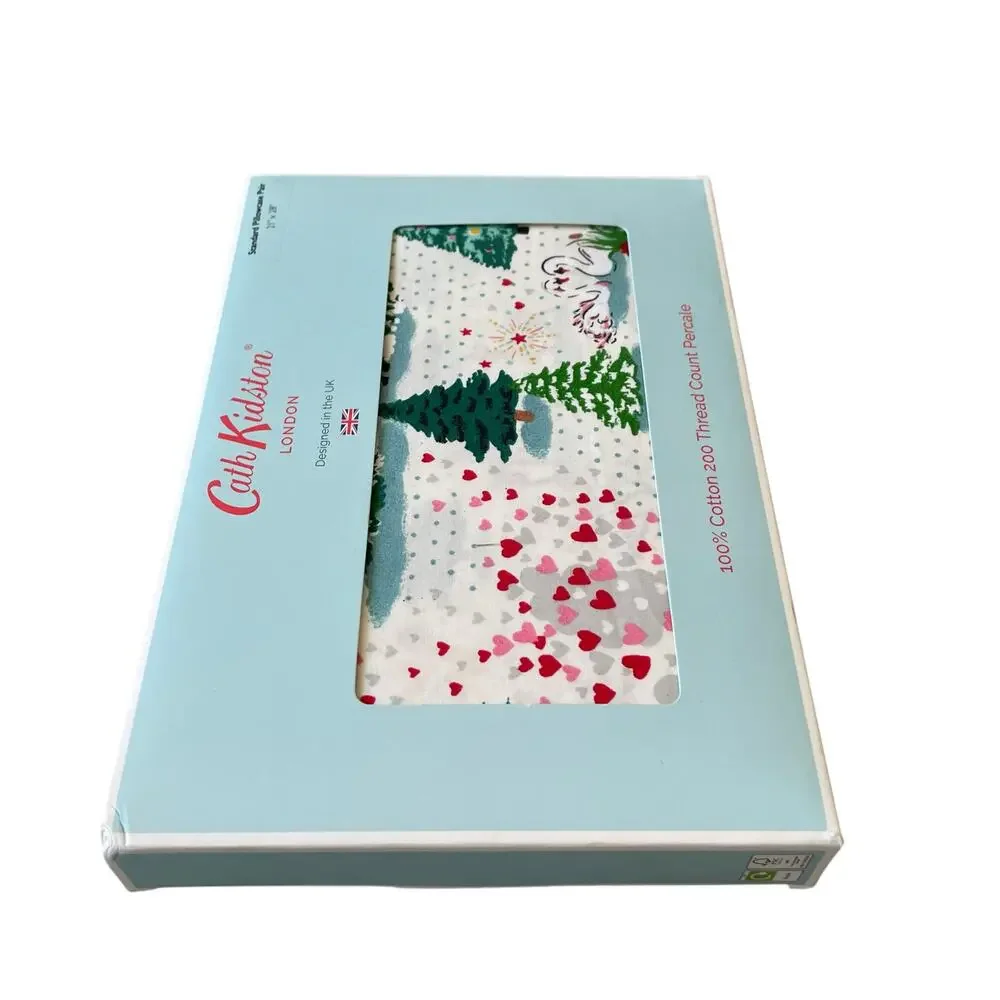 Cath Kidston London Shine Bright Christmas Holiday Standard Pillowcase Set NEW